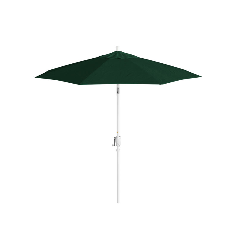 Parasol de marché 7,5', Blanc, Sunbrella®, Toile Sunbrella® vert forêt