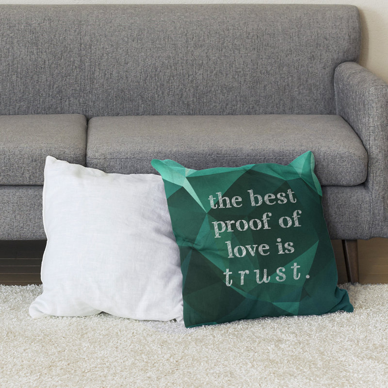 Gemstone Love & Trust Floor Pillow, 36" H x 36" W, Emerald