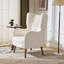 Chaise d'appoint rembourrée en laine Teddy, fauteuil confortable avec pieds en bois de bouleau
