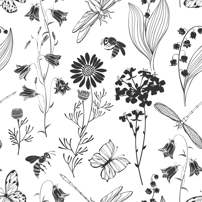 Impression sur toile, "Fleurs sauvages sur toile", H 30 po x l 30 po