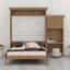 Grand lit escamotable en bois avec tablettes, conception classique à persiennes-204906976