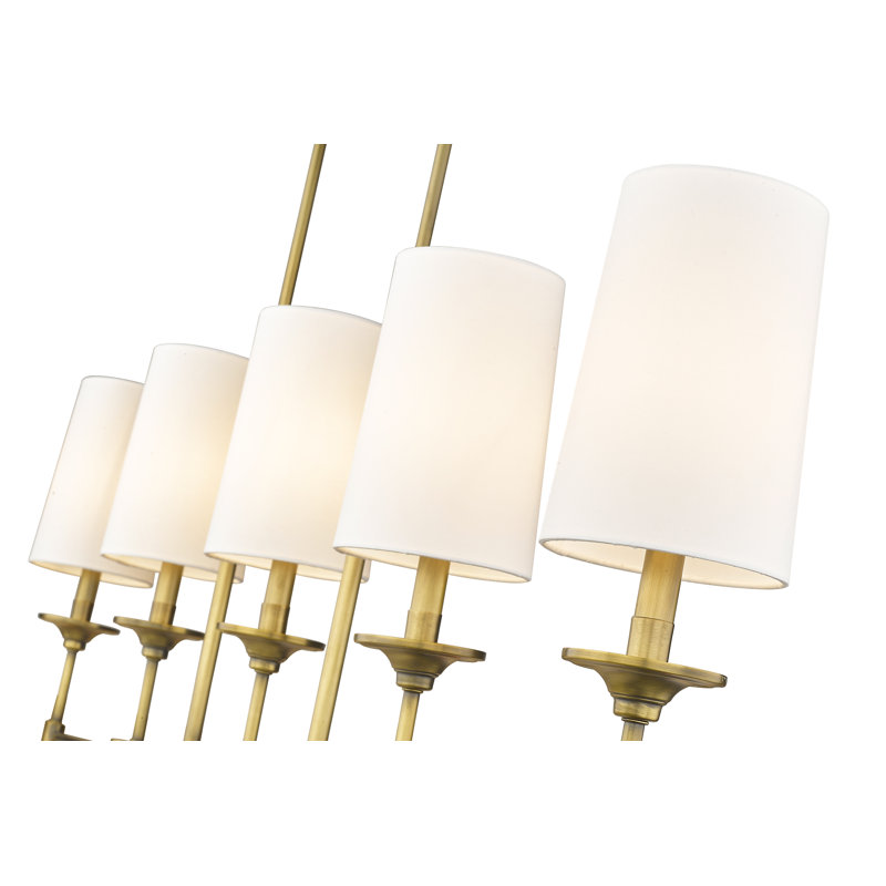 Kinley 5 - Light Dimmable Linear Chandelier, Rubbed Brass