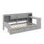 Lit de jour simple avec armoires et tiroirs-124640093
