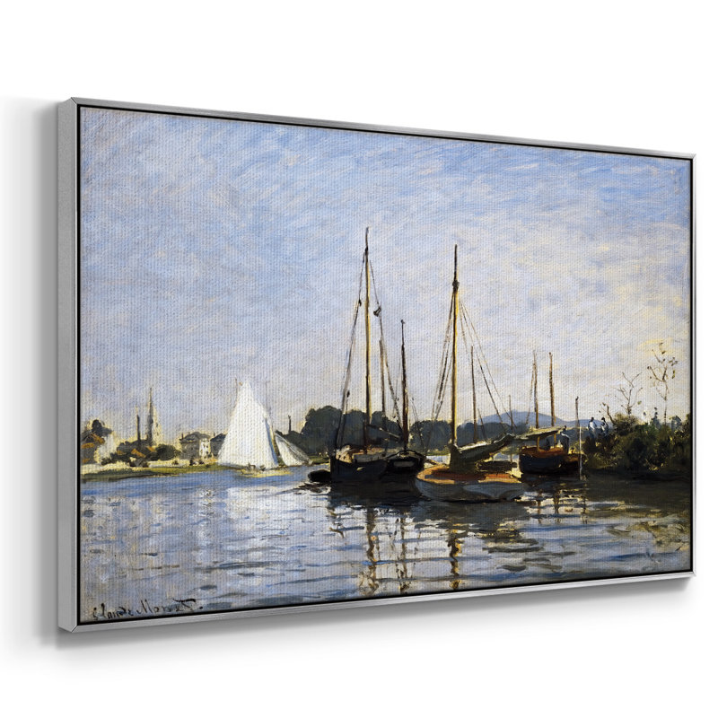 «Pleasure Boats, 1872», reproduction d'art sur toile, H 25 po x l 37 po x P 2 po, Toile avec cadre argenté