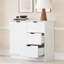 Phoenix 3 Drawer Compact White Sideboard