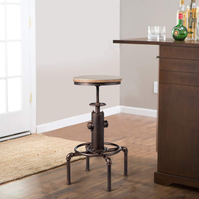 Ashworth Swivel Adjustable Height Counter Stool with Metal Frame