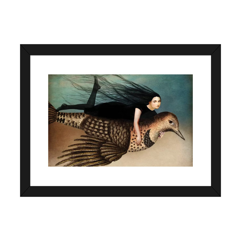 «Back to Earth II» par Catrin Welz-Stein - impression d'art graphique, H 24 po x l 32 po x P 1 po, Papier encadré noir, Blanc