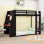 Lit superposé en bois avec bureau, chargement USB, DEL et tablettes-593723836-593723838