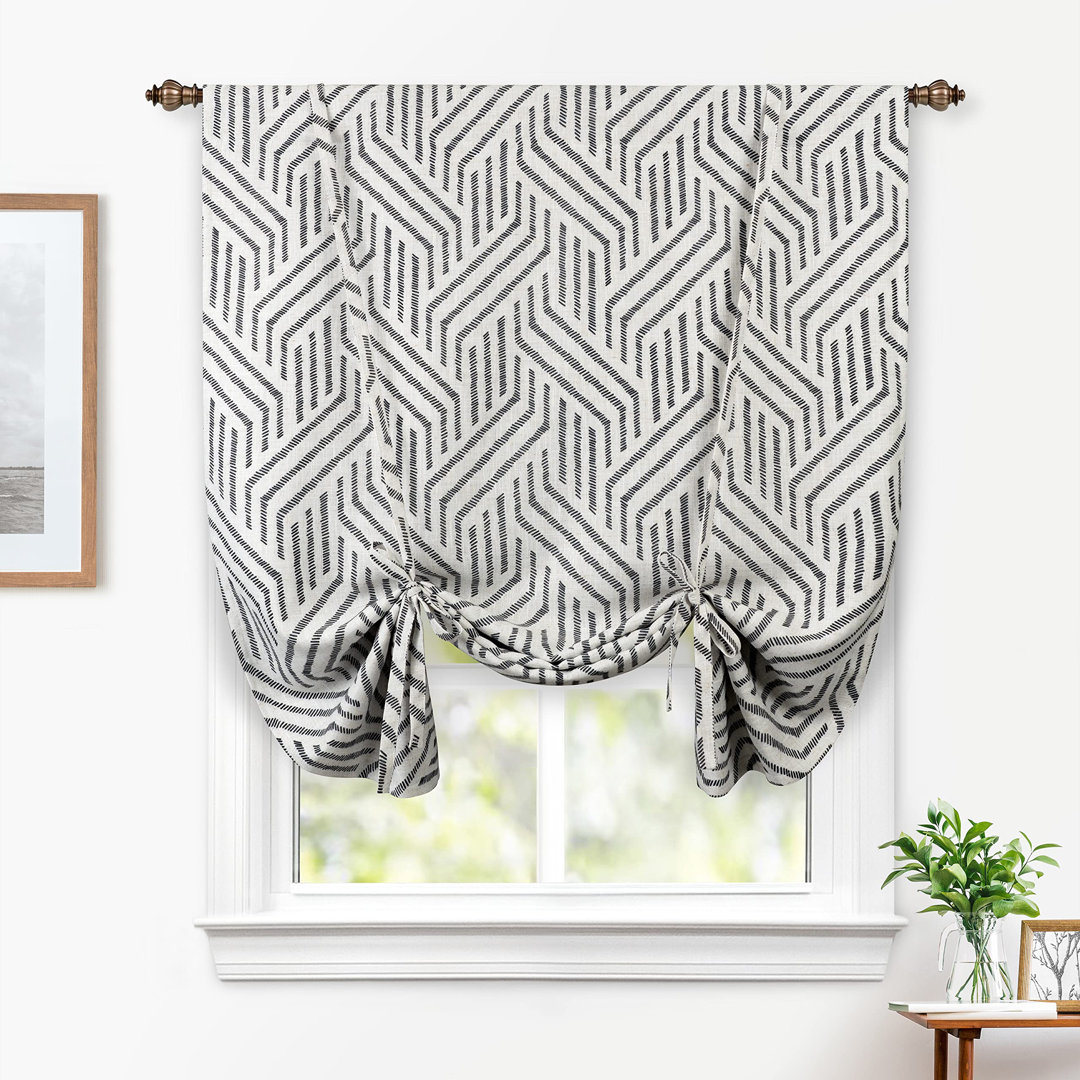 Briony Linen Blend Tie Up Curtain Panel Latitude Run® Curtain