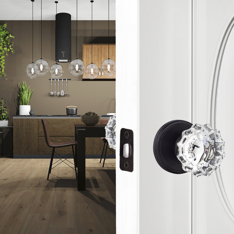 Boutons de porte en cristal Coolnews Retro Elegant Series, Bronze frotté à l'huile