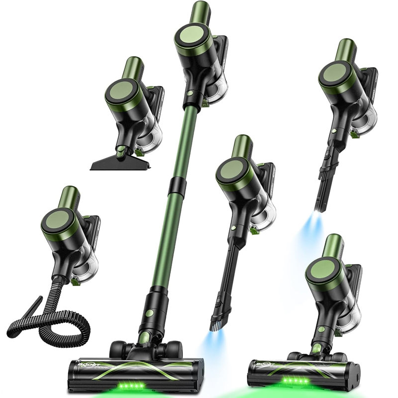 Cordless Vacuum Cleaner,58Kpa/10-in-1 Stick Vacuum with 29-inch Hose and LED Lighting Brush,55Mins Runtime Vacuum Cleaner for Home,Self-Standing Vacuum with Anti-Tangle Brush for Pet Hair/Carpet/Floor