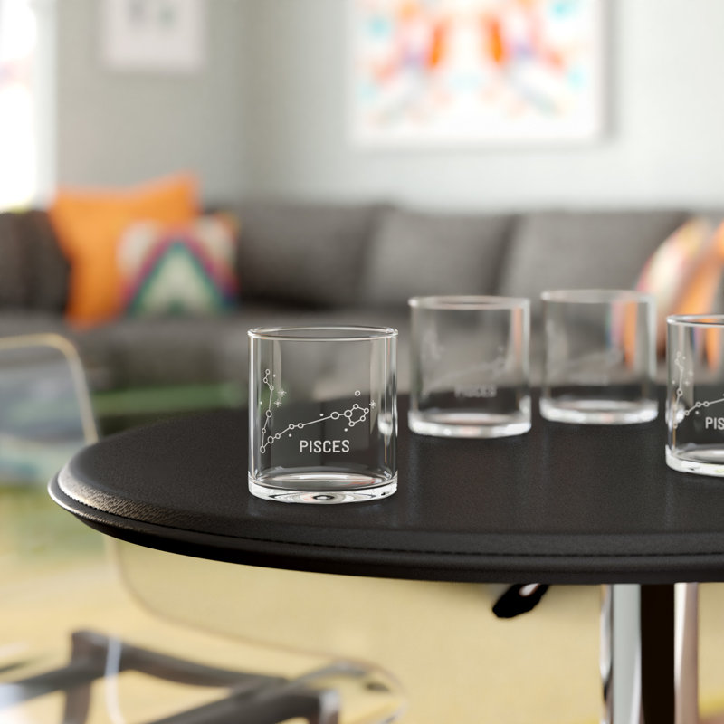 Signe du zodiaque Constellation 12 oz Verre à whisky, Poissons