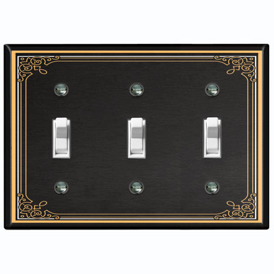 Patterned 3 - Gang Toggle Light Switch Standard Wall Plate