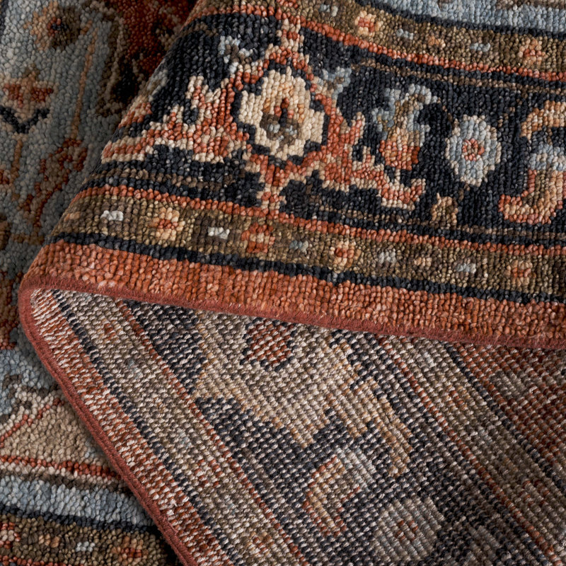Samarkand 100 One Hundred Fourteen Area Rug In Rust / Charcoal, Rectangle 8' x 10'
