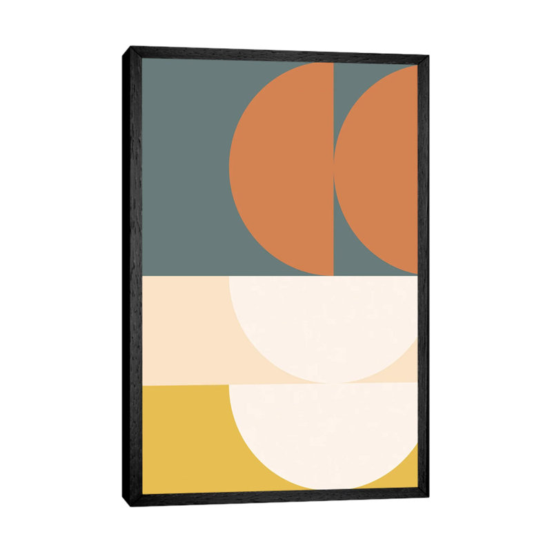 Abstract Geometric II - Print on Canvas, 101.6 cm H x 66.04 cm W, Black Framed