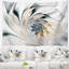 Tapisserie florale murale, décor de fleurs en verre coloré blanc - art floral en verre coloré blanc-28507502