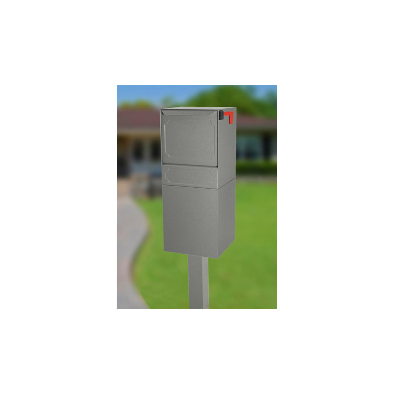 Steel Package Drop with Newspaper Compartment, Gray, Do not include