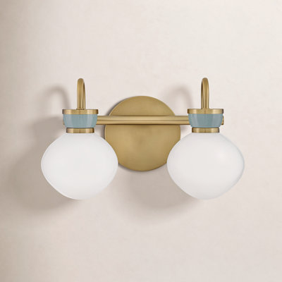 2-Light Opal Glass Bath Sconce