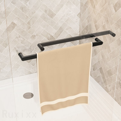 Aluminum Frame Material Double Sliding Opening Shower Door  - 1/4" (6Mm) Clear Tempered Glass With Explosion-Proof Film, Dual Stainless Steel Handles