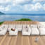 Ensemble de conversation d'extérieur modulaire de 9 pièces, mobilier de patio de style pouf avec chaises longues et table basse rembourrée.-1035478986