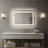 LED Bathroom Mirror with Frontlit and Backlit, Anti-fog Frameless Tempered Glass Dimmable Vanity Mirror-487696890