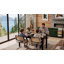 Table de salle à manger ovale extensible pour 4 à 6 personnes, bords arrondis, aspect bois noir.-1603157420-1603157421