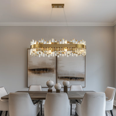 Kacy 16-Light Dimmable Modern Chandelier with K9 Crystal Accent