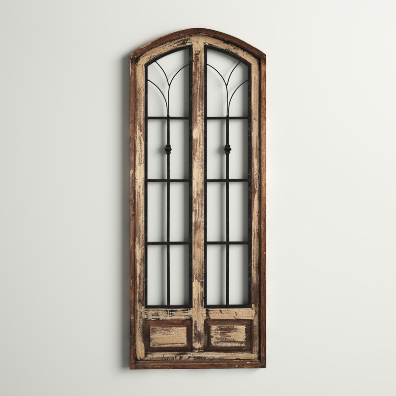 Handmade Traditional Buildings & Architecture Wall Decor, Antique White, 60" H x 24" W x 1.5" D