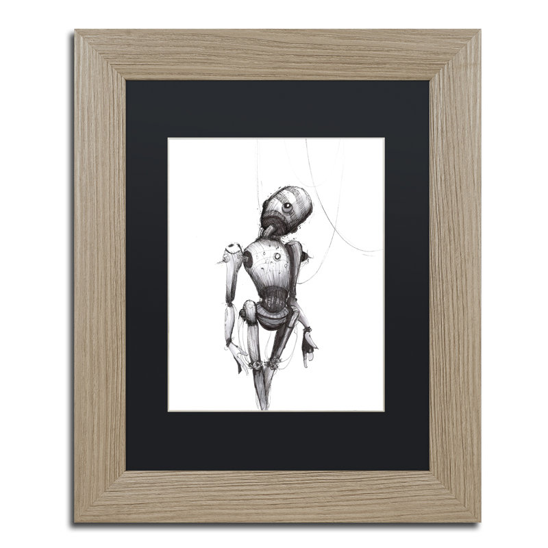 Jonati Disconnect' by Craig Snodgrass Framed Wall Art, 20" H x 16" W x 0.5" D, Silver Framed, Black