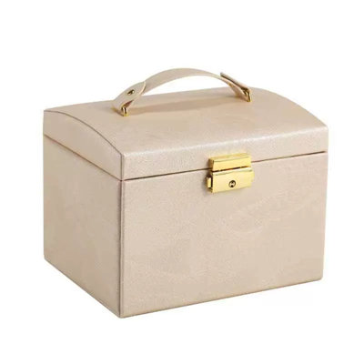 Boîte de rangement pour bijoux à 2 couches pour colliers, bracelets, bagues et montres