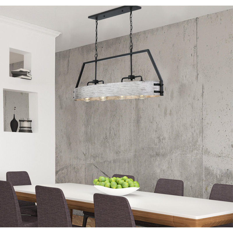 Lustre géométrique à 4 lumières pour îlot de cuisine