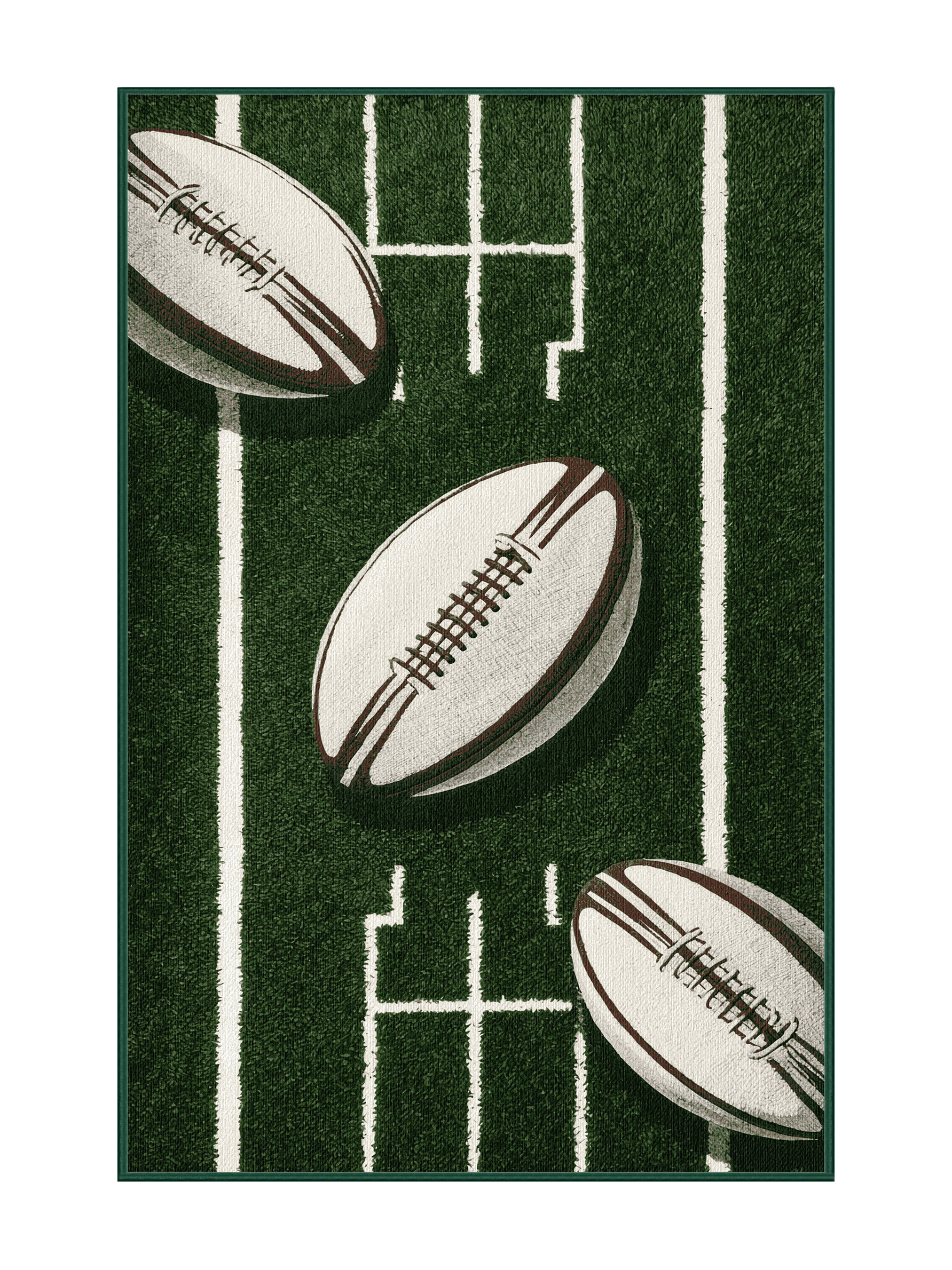 Foundry Select Washable Rugby Sports Area Rug | Wayfair