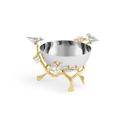 Lovebirds Silver & Gold Nut Bowl
