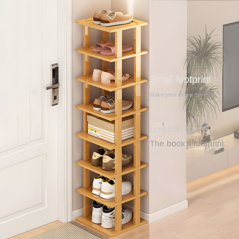 7-Tier Bamboo Shoe Rack Organizer, Stackable Entryway Shoe Storage Shelves For Closets, Dorms