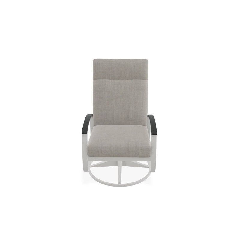 Belle Isle Outdoor Rocker Chair, Blue/White Stripe, Classic Graphite P30, Textured Snow