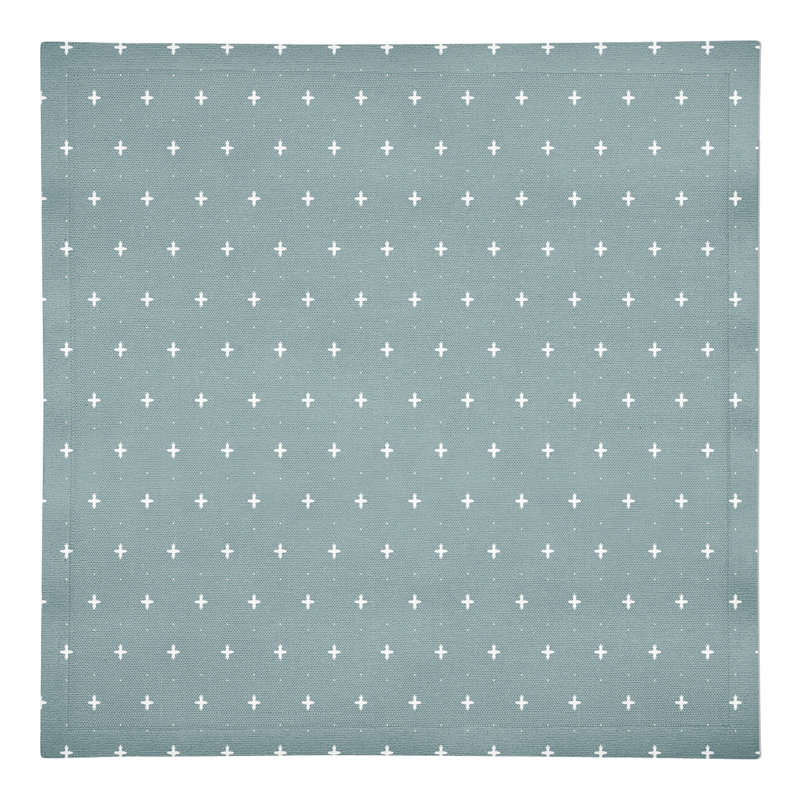 Cotton Geometric Rectangle Napkin, White/Blue