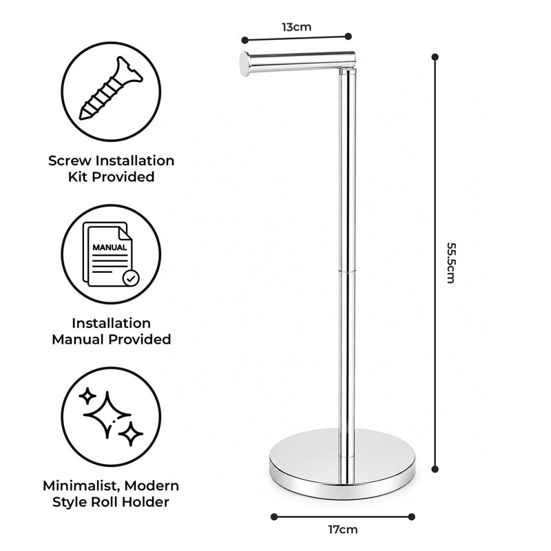 Free Standing Toilet Paper Holder, Stainless Steel