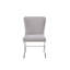 Chaise d'appoint en velours gris clair et finition chromée (ensemble de 2)