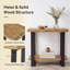 Table d'appoint en bois massif de 25,6 po, table d'appoint industrielle avec bord vivant pour chambre à coucher et salon