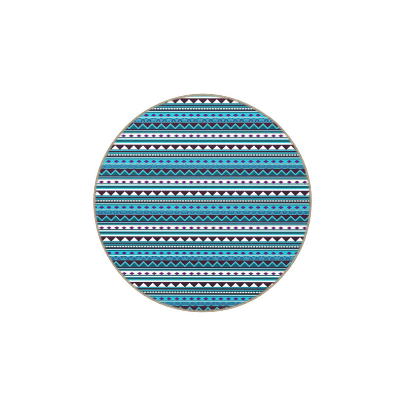 Blue Triangular Striped Geometric Woven Base Decorative Washable Rug, Rectangle 4'7" x 6'7" Rug Pad Included