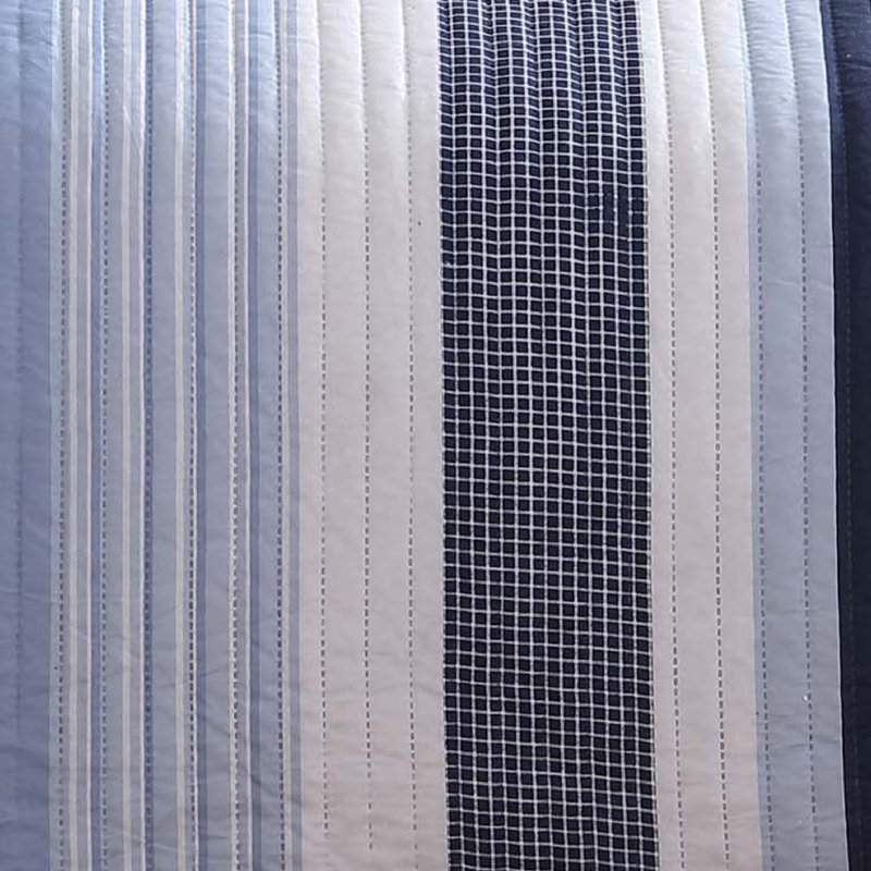 Modern & Contemporary Polyester Striped Bedding, Twin Quilt + 1 Standard Sham + Throw Pillow