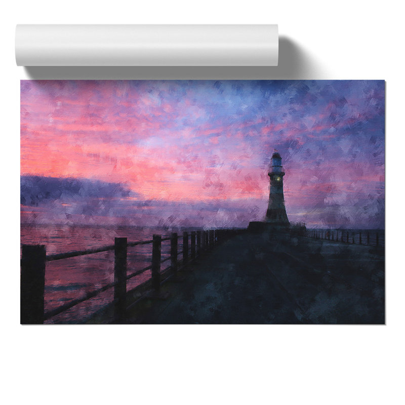 Lighthouse At Sunset - No Frame Print, 30cm H x 42cm W x 0.1cm D