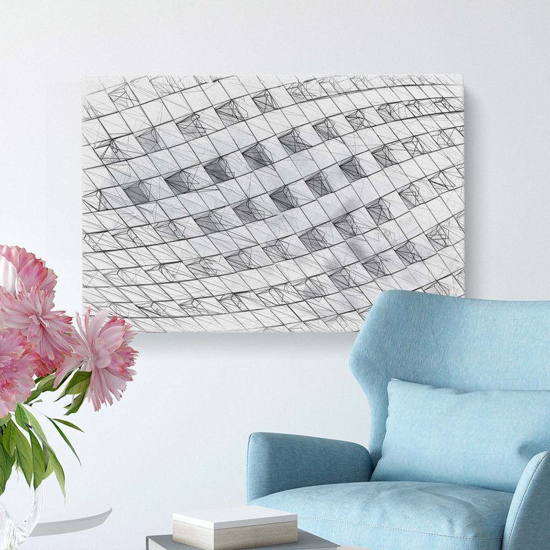 Architecture Sketch Vol.12 in Abstract - Wrapped Canvas Graphic Art Print, 40cm H x 60cm W x 3cm D