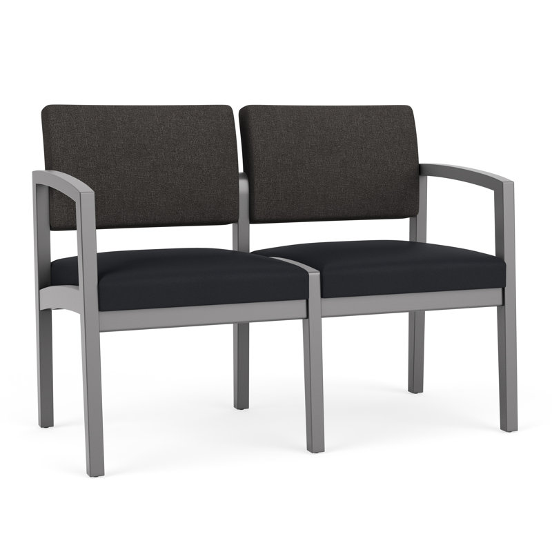 Lenox 2-seater tandem chair, Étain, Fumée Archetype / noir Modena