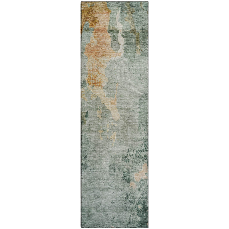 Premium Machine Washable Gurubaksh AMF1157 Abstract Rug, Runner 2'3" x 7'6"