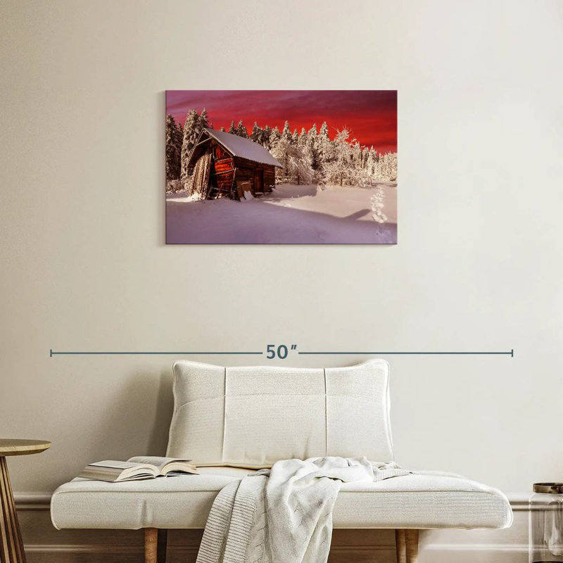 Lilie Rustic Winter Cottage, 20" H x 30" W