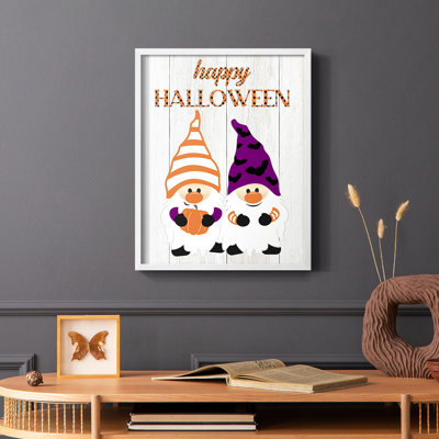 Halloween Gnomes Framed Print - Solid Wood