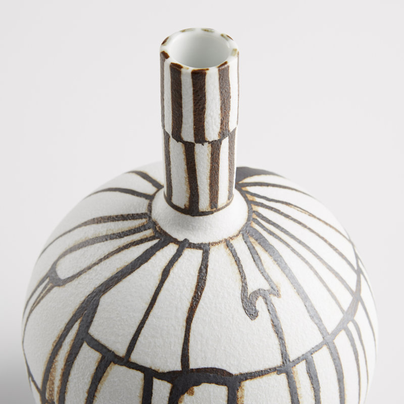 Glass Table Vase, 8.75" H x 6" W x 6" D
