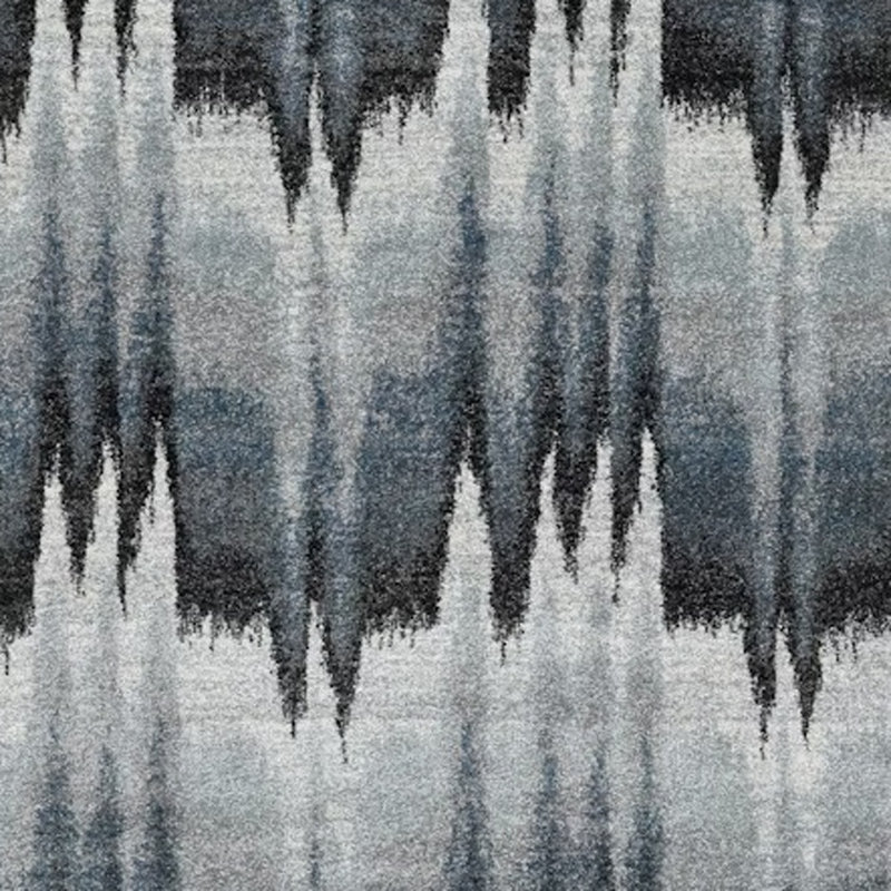Tapis bleu / ivoire abstrait en polypropylène tissé à la machine 7 pi 10 po x 10 pi 10 po Abstract