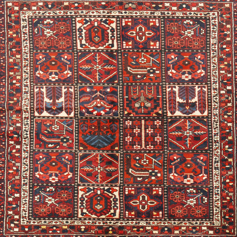 Tapis rouge à motif sud-ouest, Rond 4 pi